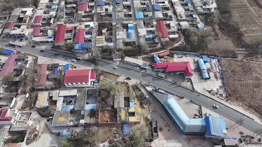 山 山路 居民区 人家 景色 美景 航拍