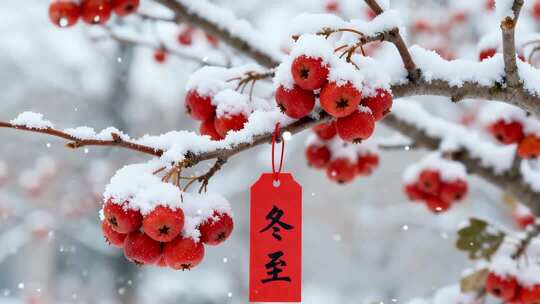 冬至节气 唯美冬日雪景 包饺子 节日氛围