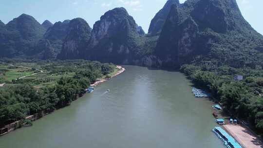 桂林杨堤漓江风景区航拍