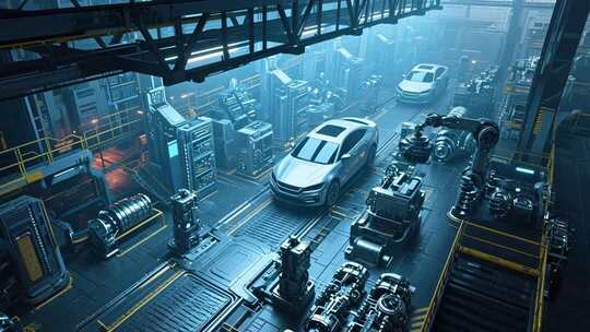 汽车工厂内自动化生产场景