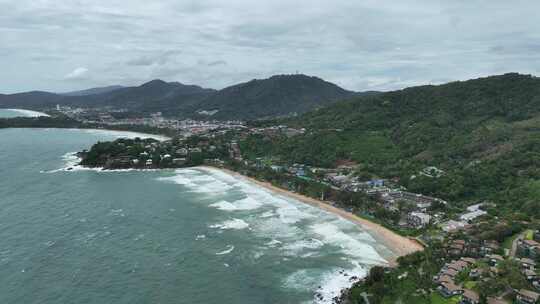 东南亚泰国普吉岛海岸线风景航拍