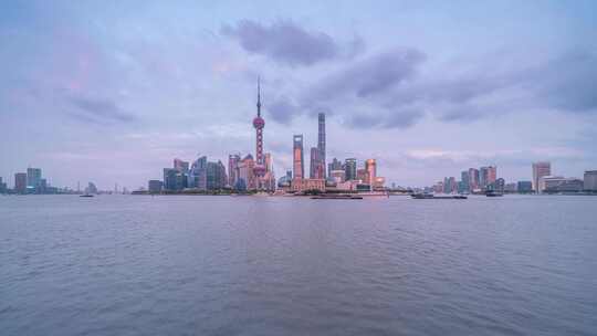 8k延时上海陆家嘴和黄浦江日转夜