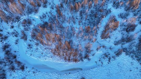 航拍大兴安岭林海雪原风光