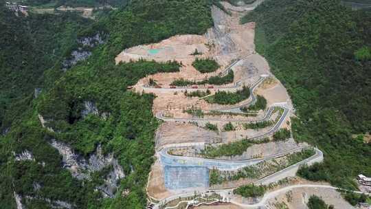 乡村公路山路风景航拍