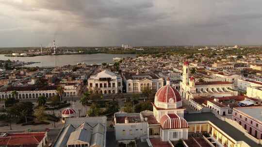 古巴西恩富戈斯城市建筑全景航拍709