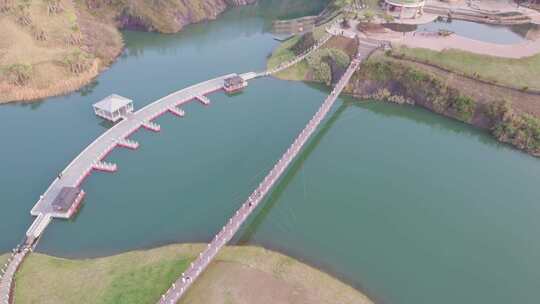 中国航拍湖南郴州高椅岭丹霞地貌