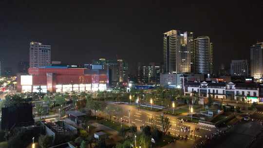 江苏常州城市夜景灯光航拍