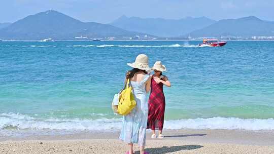 海南三亚西岛风景区游客旅游治愈唯美镜头