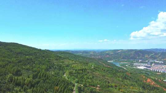 六盘山绿色生态建设航拍特写