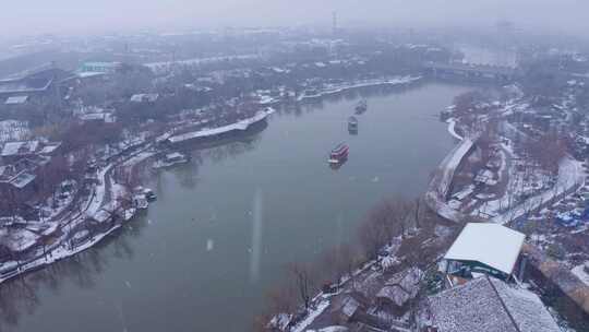 周至水街  下雪  冰雪世界