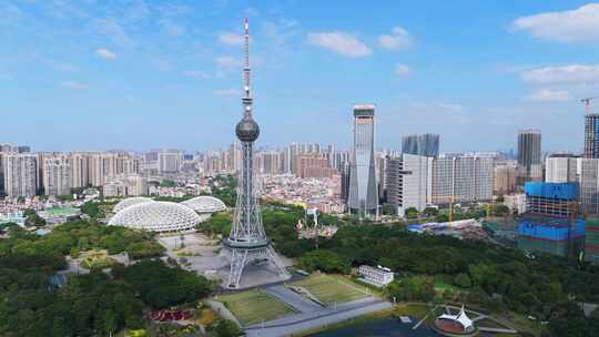 佛山禅城区地标航拍空镜