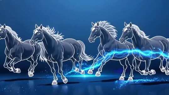 马图腾科技动态马战马奔腾