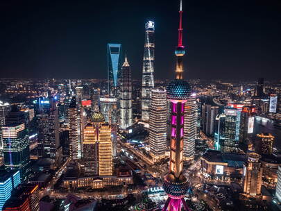 上海陆家嘴夜景