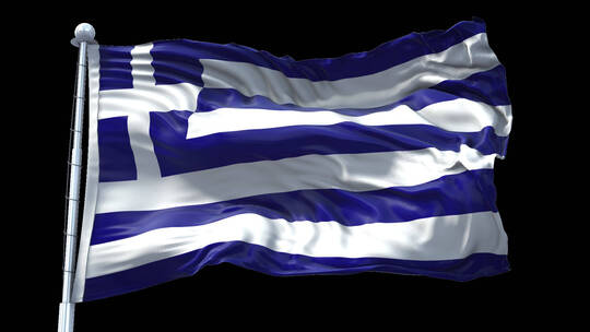 希腊国旗旗帜标志logo带通道