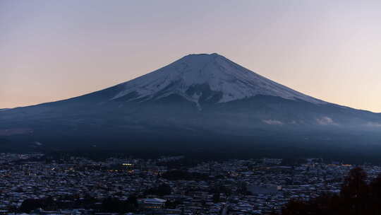 美丽的富士山富士山延时风光日本旅游人文地