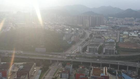 航拍深圳龙华区观澜城市建筑景观