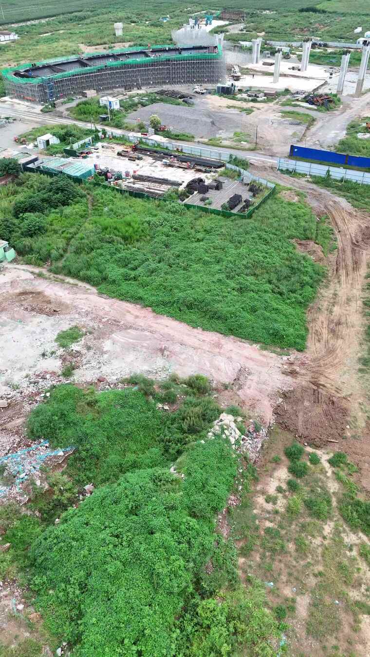 工地建设鸟瞰全景