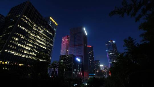 广西南宁五象新区商业中心高楼大厦街景夜景