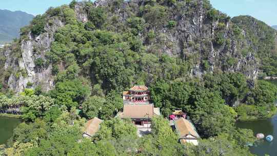 航拍广东肇庆七星岩景区