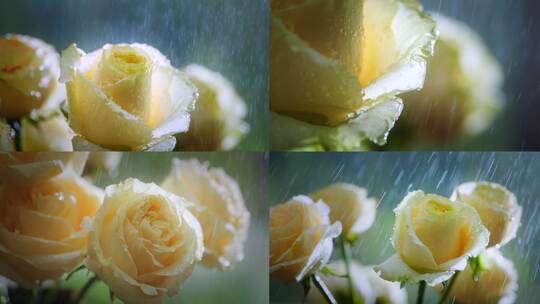 【原创实拍】玫瑰花唯美下雨玫瑰三八妇女节高清在线视频素材下载