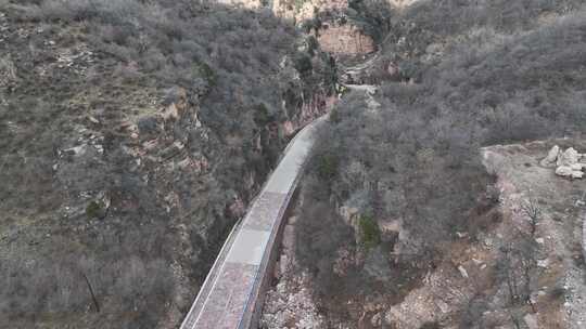 山 山路 山上 航拍 崎岖 陡峭