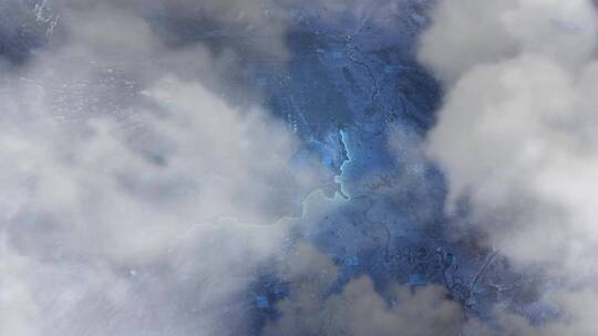 宜昌市地图-云雾俯冲勾勒轮廓