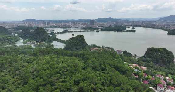 航拍肇庆七星岩风景区