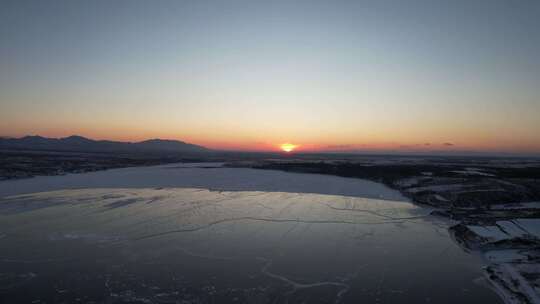 冰天雪地日落