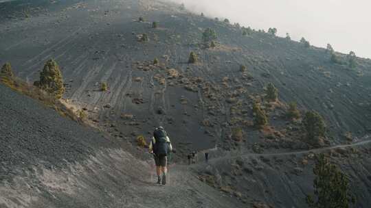 人，攀登，火山，危地马拉