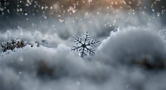 雪花特写雪景下雪天大雪纷飞白雪皑皑雪风景