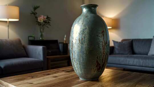 室内茶几上的花瓶特写