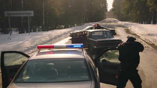 警察，追逐，超车，逮捕