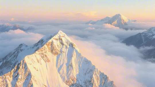 珠穆朗玛峰登山雪山风光旅游景色视频素材
