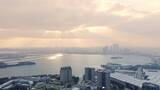 苏州金鸡湖自然风景日落风光著名城市建筑群高清在线视频素材下载