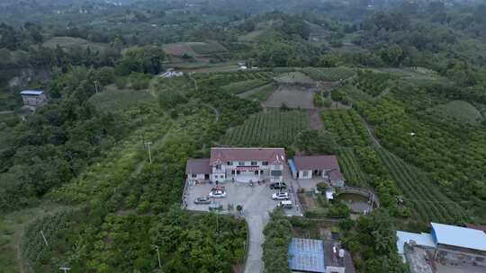 高清航拍乡村农田农村山水风光自然风景