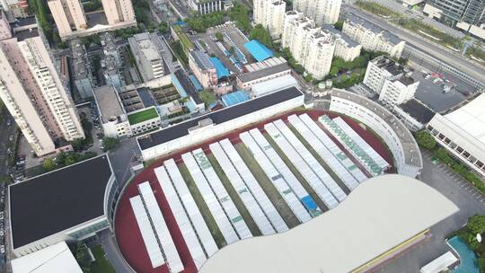 上海杨浦区城市建筑全景4K航拍