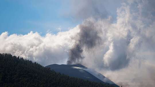 火山，西班牙，烟雾，喷发