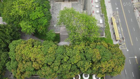 航拍福建泉州古城古城门泉山门