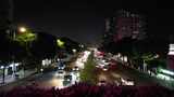 广州黄埔大道夜景交通航拍高清在线视频素材下载