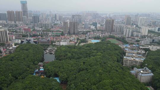 湖南岳阳金鹗山公园航拍