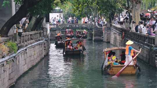 苏州平江路人文生活旅游人群素材