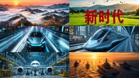 中国梦新时代科技发展交通农业风光镜头