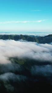 航拍大自然高山云海湖北神农架风景