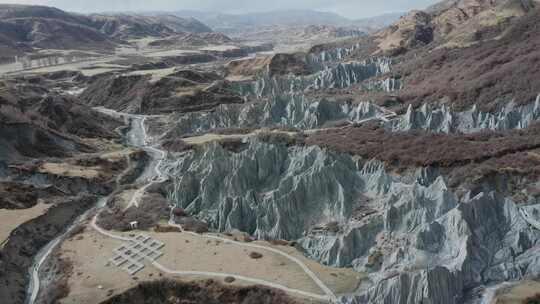 航拍四川甘孜州墨石公园