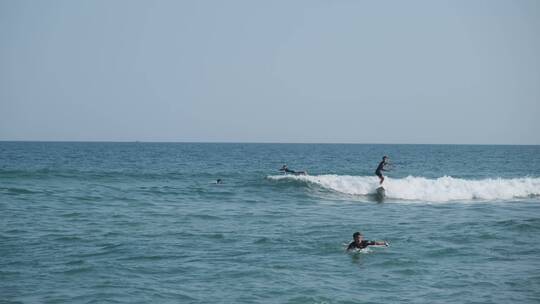 海南万宁石梅湾日月湾冲浪风光大海航拍