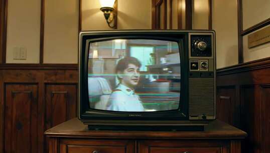 老式电视机播放画面