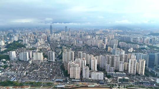 航拍温州城市风景 城市建筑