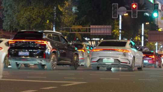 成都城市交通城市车流夜景实拍