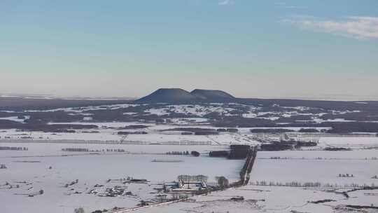 五大连池冬季火山航拍