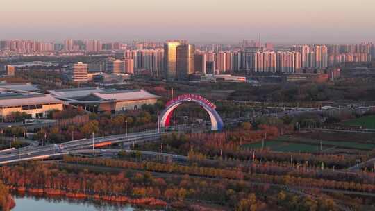 石家庄地标 复兴大街 滹沱河 湿地